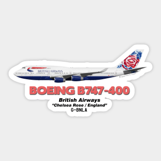 Boeing B747-400 - British Airways "Chelsea Rose / England" (Art Print) Sticker